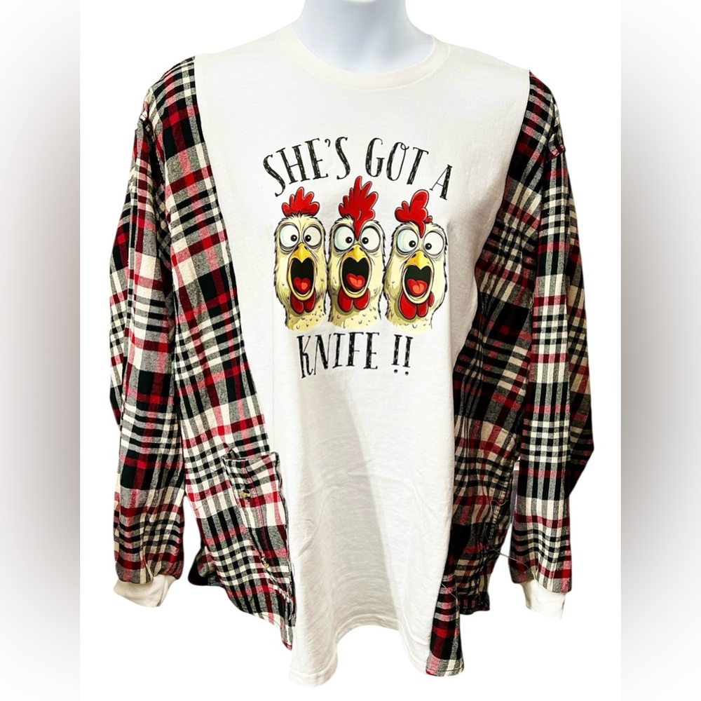 Upcycled Women's Campfire Shirt One Size Fits Most (S-3XL) Oversized